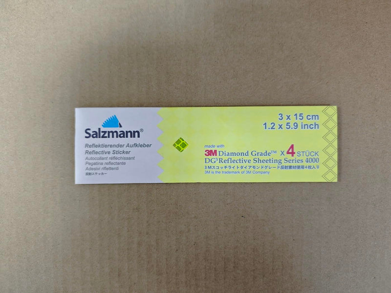 Salzmann Reflective Diamond Grade Sticker | Waterproof, All-Weather Reflective Stickers | Made with 3M Diamond Grade | Ideal for Cars, mailboxes, Garage Doors, etc. | Pack of 4 Yellow