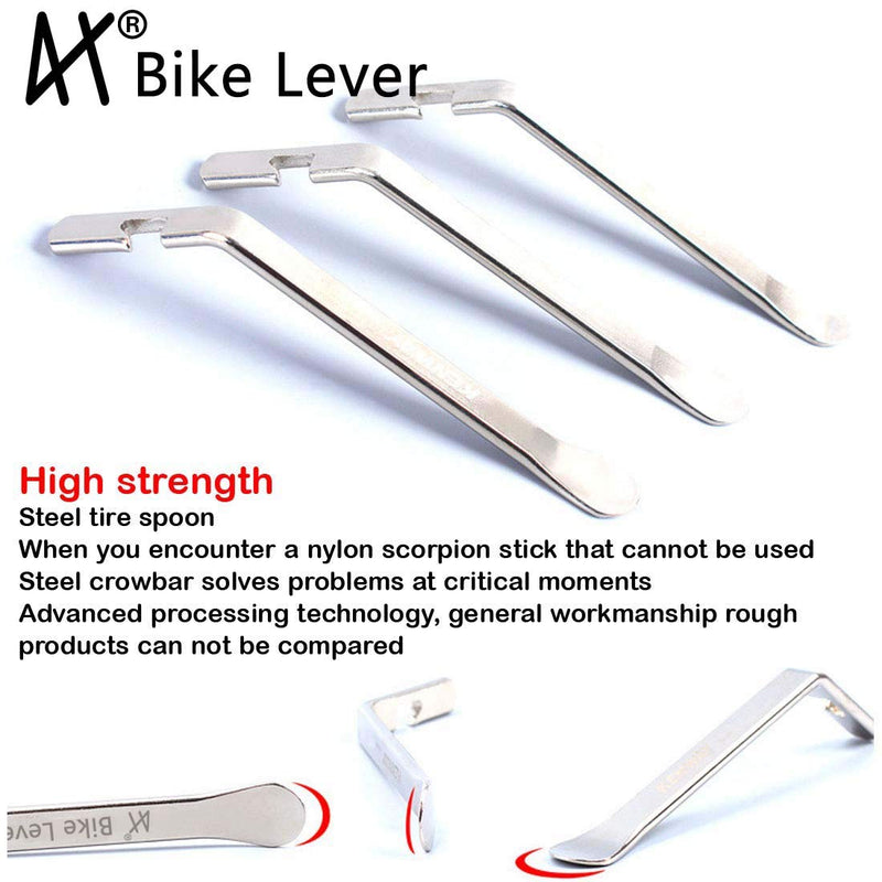 Premium Bicycle Tire Lever Tyre Spoon Iron Changing Tool, Bike Tire Levers Premium Stainless Steel Levers to Repair Bike Tube, Best Tire Changing Tool 3 Pcs