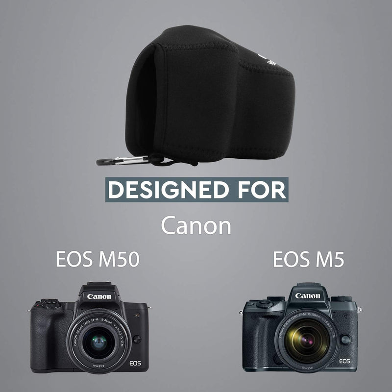 Megagear MG1036 Ultra Light Neoprene Camera Case Compatible With Canon Eos M50 Mark Iı (15-45MM), M50, M5 (15-45MM) - Black, PU Leather