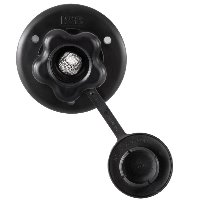 RecPro RV City Water Fill Inlet | Plastic Flange with Check Valve | Camper | Trailer | Marine (Black) | Made in USA Black