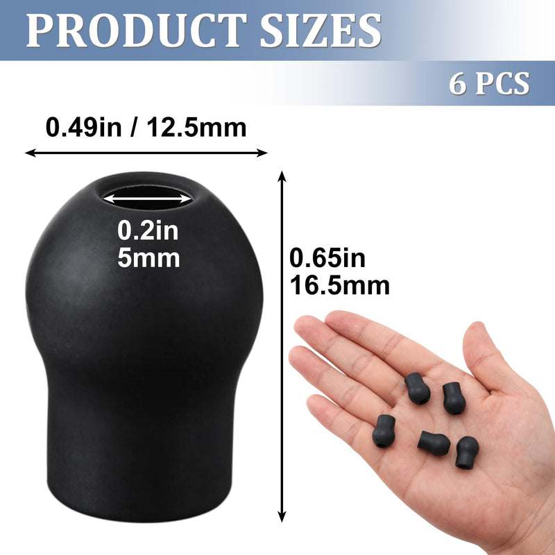 6pcs Stethoscope Ear Tips Replacement, Silicone Stethoscope Ear Pieces, Noise Reduction Earplugs Soft-Sealing Earbuds for Doctors, Compatible with 5MM Stethoscopes - Black Black, 6pcs