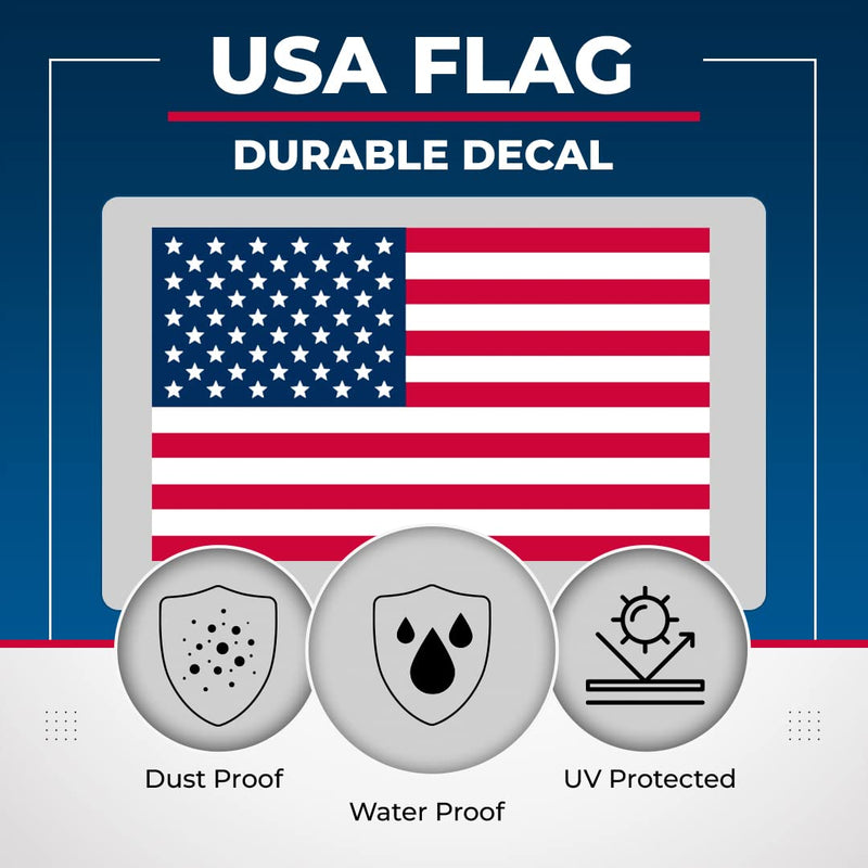 IGNIXIA American Flag Decal, USA Flag Car Stickers 5x3 Inches American Flag Sticker (Pack of 10) Support US Military Waterproof Bumper Stickers, USA Window Stickers (USA Flag)