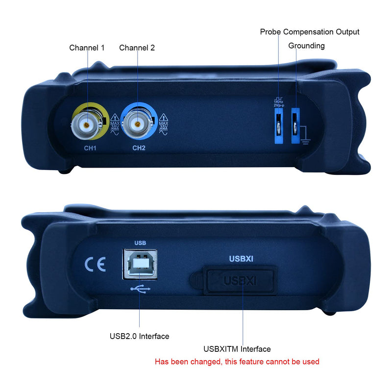 Hantek Laptop PC USB Digital Storage Virtual Oscilloscope 2 Channels 20Mhz Handheld Portable Osciloscopio (6022BE) 6022BE