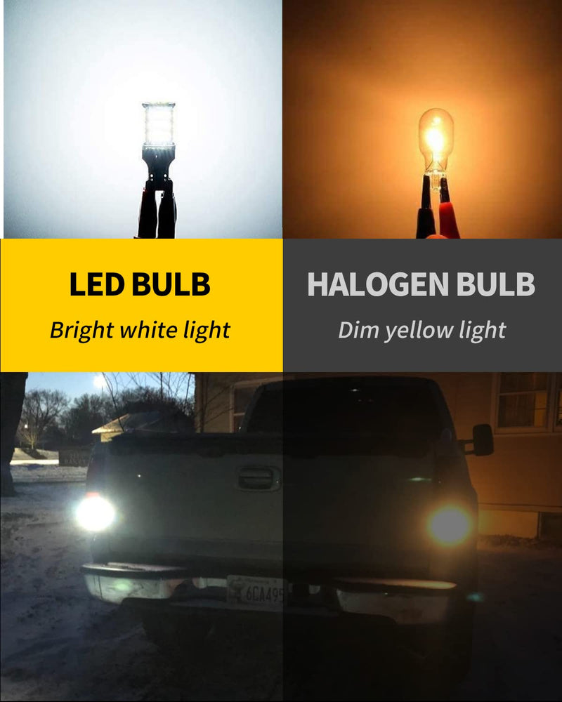 T15 921 912 906 LED Bulbs 2835 Chipsets Compatible with 2005-2017 2018 2019 2020 2021 Toyota Tacoma Back Up Reverse Lights Xenon White, Pack of 2