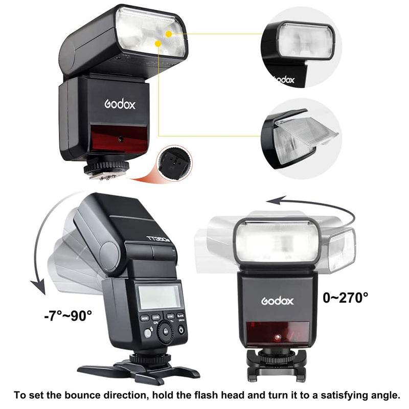 GODOX TT350O Flash for Olympus Panasonic Camera, TTL 2.4G Wireless GN36 1/8000s HSS Speedlite, Mini Camera Flash Compatible for Panasonic Olympus Camera
