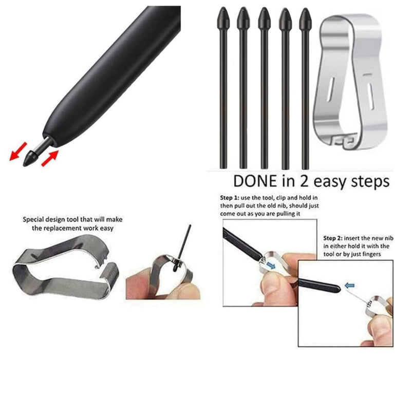 S Pen S26 Ultra Replacement for Samsung Galaxy S26 Ultra Stylus Pen, with 5 PCS Tips/Nibs Replacement (Black) Black