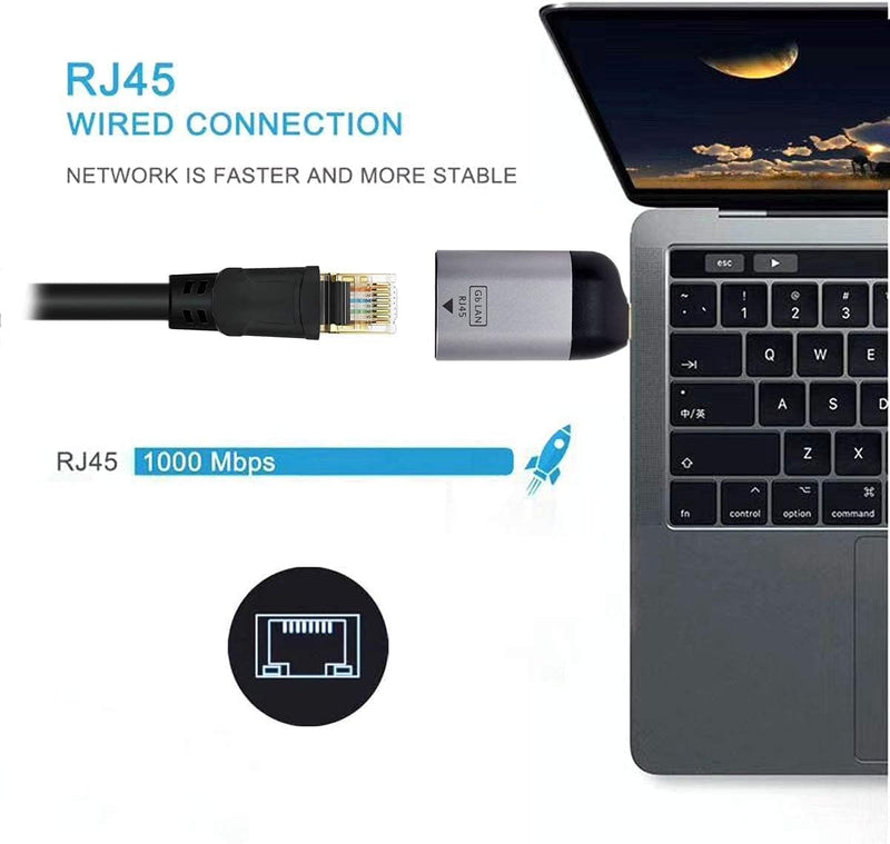 USB-C Type-C USB3.1 to 1000Mbps Gigabit Ethernet Network LAN Adapter for Laptop USB-C Male to RJ45 Female 1GbE