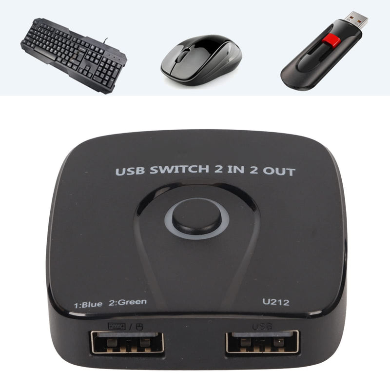 2 in 2 Out USB Switcher, Seamless Switching USB Switcher, Port Adapter for 2 Computers Share 2 USB Devices Mouse Keyboard Scanner Printer