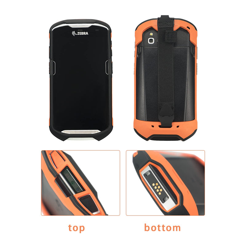 Protective Cover Case Rugged Boot with Hand Strap for Zebra TC51 TC52 TC56 TC57 TC510K,Case for Handheld Barcode Touch Mobile Computer,Scanner Accessories (Orange) Orange