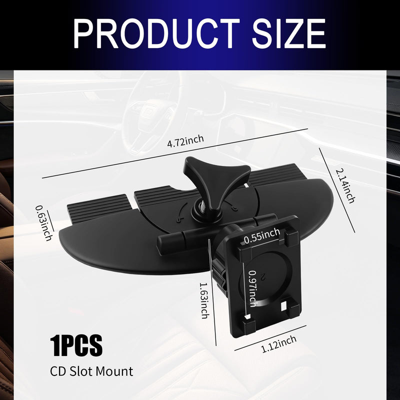 360° Rotatable CD Slot Mount for Carplay Screen,Anti-Vibration CD Mount for Carplay Screen & GPS Display,Portable Carplays CDs Mounts Car Accessories for 7"-10.5" Display