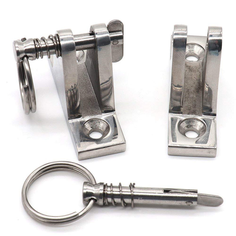 VTurboWay Bimini Top Deck Hinge with Pin and Ring, 316 Stainless Steel, Free Installation Screws 4