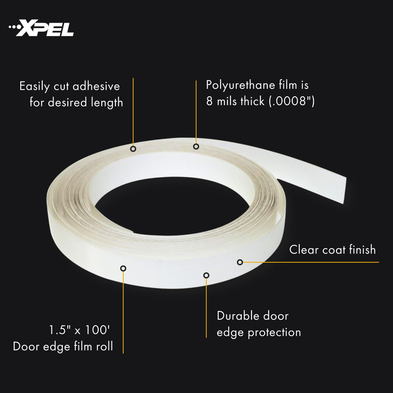 XPEL Door Edge Guard Protection Film Roll, 1/2" x 100' - Car or Truck Doors, Protective Barrier Against Minor Scratches, Paint Chips, Door Edge Impact, and Dings - Prevents Damage and Possible Rust ½ Inch x 100 Foot