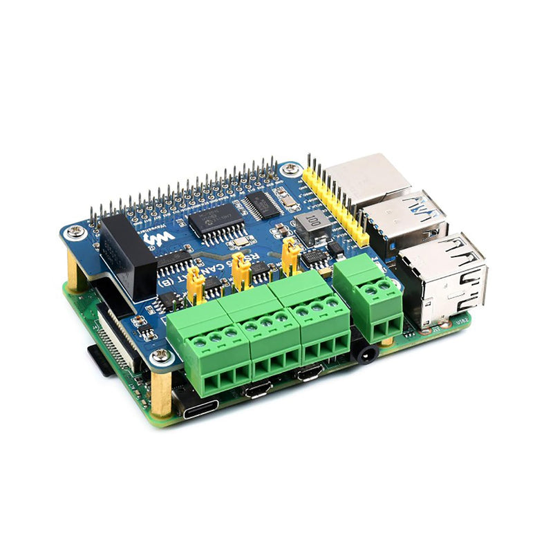 for Raspberry Pi RS485 CAN HAT (B) Isolated 2-Ch RS485 1-Ch CAN SPI Communication On-Board SC16IS752 and SP3485 Chips with MCP2515 Controller CAN Transceiver Multiple Protections