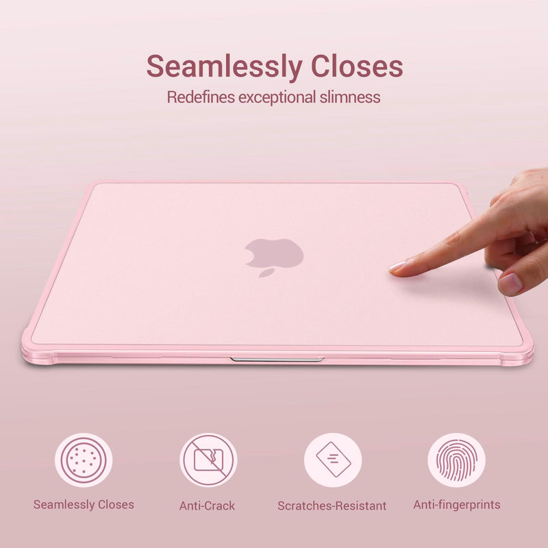 MOSISO Compatible with MacBook Air 13 inch Case M5 2026 M4 M3 M2 2025-2022 | TPU Bumper Hard Shell&Puffy Sleeve Bag&Keyboard Skin&Webcam Cover&Screen Film for MacBook Air 13.6 inch Case, Pink