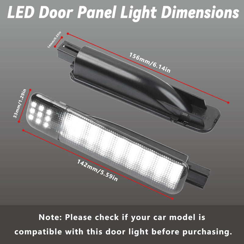 2PCS LED Interior Door Panel Courtesy Light Compatible with Chevy GMC Silverado/Sierra C/K 1500 2500 3500 Yukon Tahoe Escalade Avalanche Hum-mer H2 Suburban Smoking Lens White Warning Lights 2pcs Smoking Black