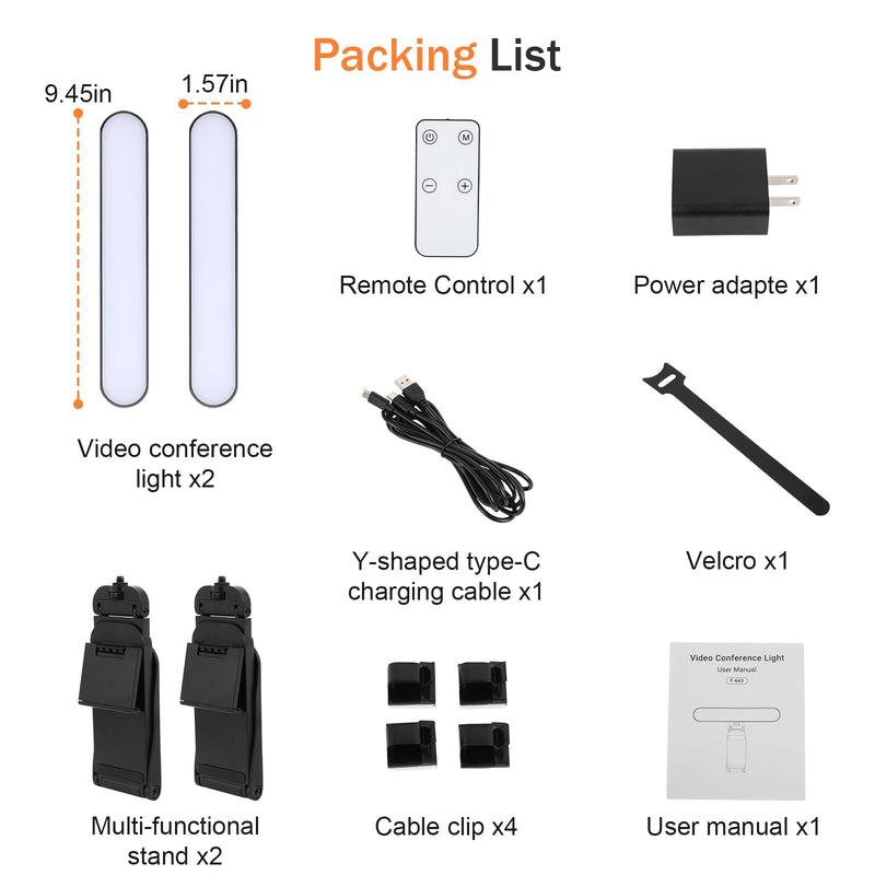 Video Conference Lighting Kit, Dual LED Lights for Live Streaming, Computer Lights are Used for Video Calls, Zoom, Games, Home Office Light, Laptop Ring Light, 3 Color Temperatures
