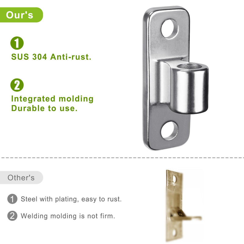 Insaga Heavy Duty 304 Stainless Steel Gate Hinges 2 Pcs, Wall Mount Hardware with 5/8" Pin, One-Piece Cast Hinge for Farm, Fence, Chain Link, Wooden & Metal Gates Silver-SS-Hole-2Pcs