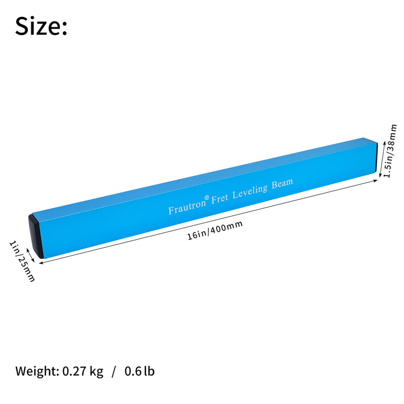 16" Fret Leveling Beam, Aluminum Guitar Fret Leveler Sanding Block File Bar, Pro Luthier Fretboard Leveling Repair Tool with 12PCS 120/240/400/600/1000 Grit Replacement Sandpaper Strip Fret Leveler-16"x1.5"x1"