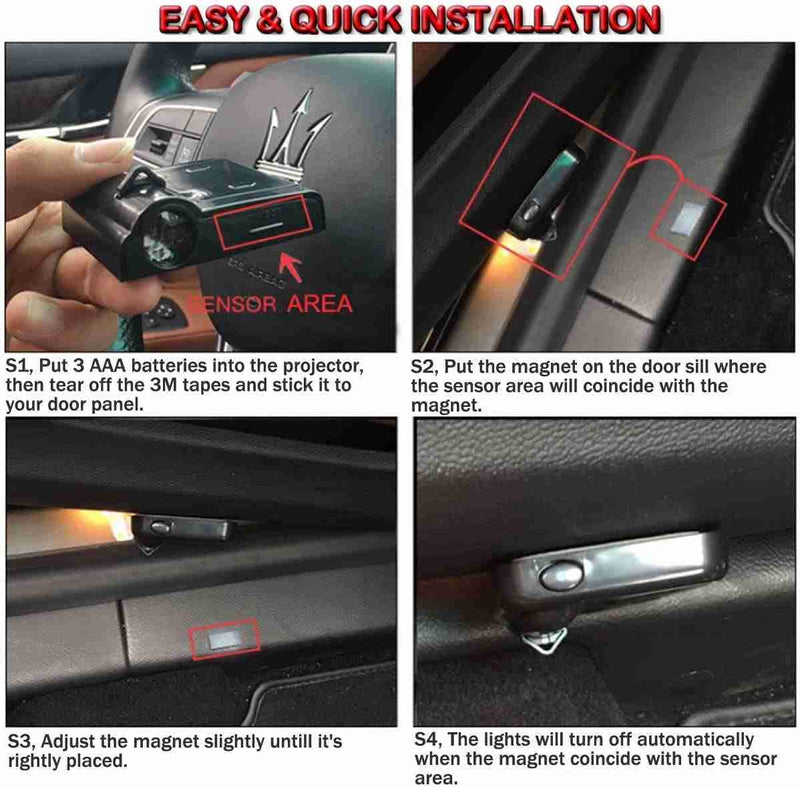 2Pcs Car Door Lights Funny Projector Ghost Shadow Lights, Laser Welcome Lamp Light Compatible with Car Truck SUV lights-05-F