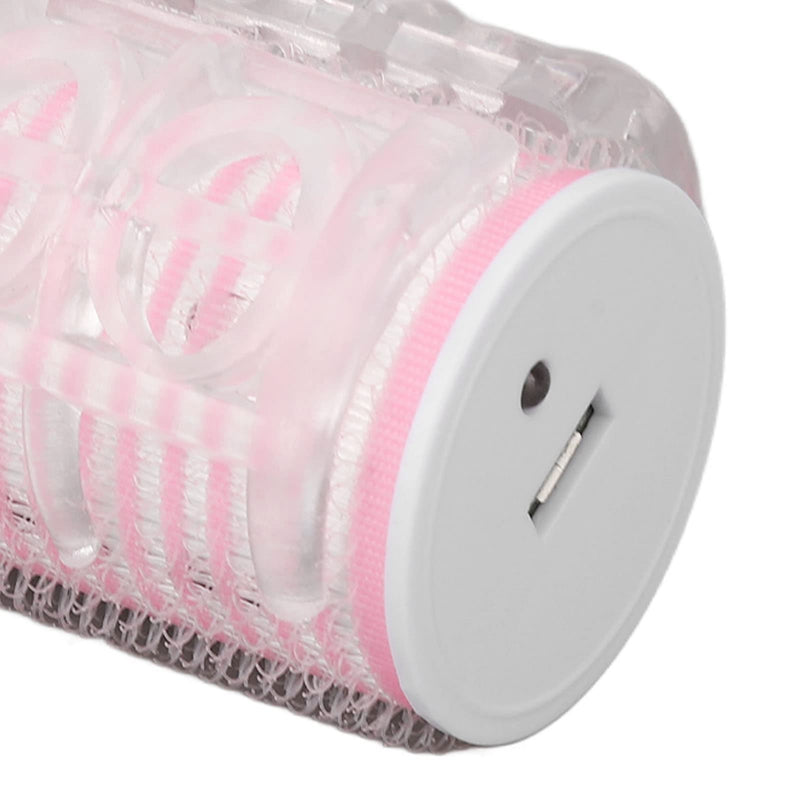 Heated Hair Roller, Fashionable Intelligent Electric Heated Roller Curling with Clip Pink for Curly Bangs Hair Inside Button Curls Pink