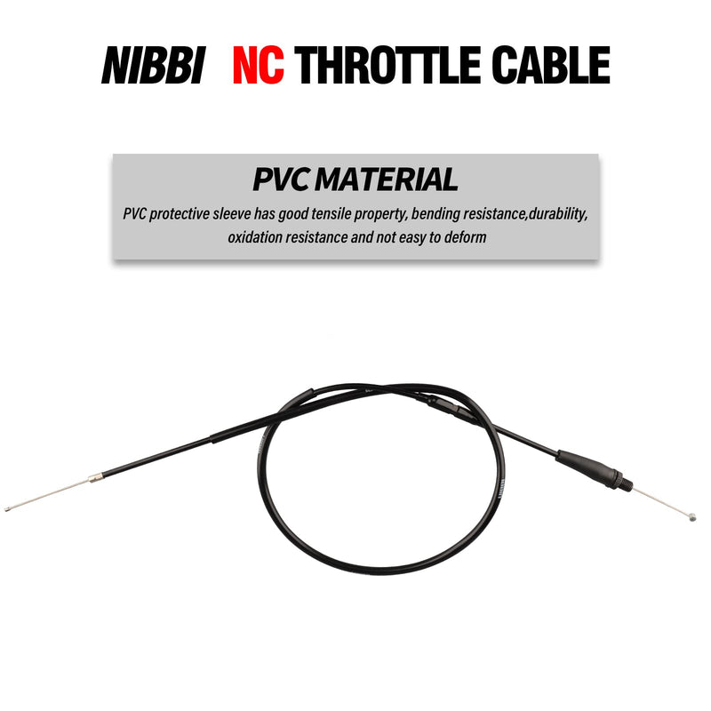 NIBBI Throttle Cable 40.3“, Universal Replacement Motorcycle 102.5cm Adjustable Throttle Cable, For Dirt Bike Pit Bike YAMAHA Kawasaki Honda Apollo Motocross NC-Throttle Cable-Black