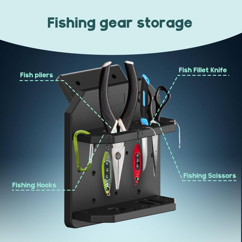 Boat Track System Tool Holder, Knife & Plier Fishing Bait Holder Combo - Compatible for Versatrack/Lund Sport Track - Marine-Grade Storage Solution. 45 Degree Boat Tool Holder