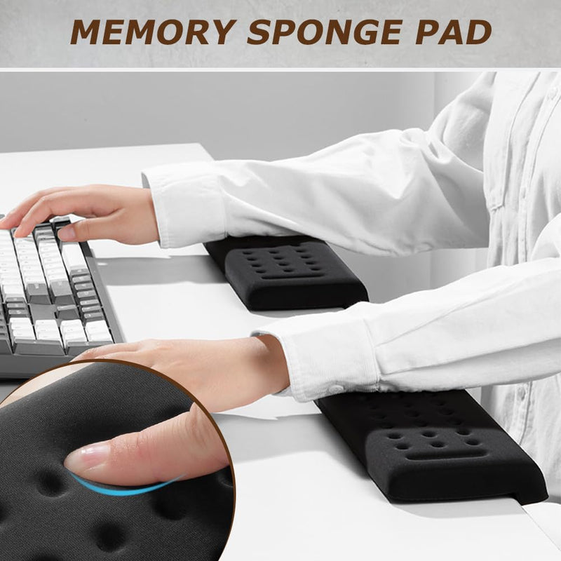 2 Pcs L-Shaped Desk Edge Cushion,with 1 PC Mouse Wrist Rest Ergonomic Keyboard Wrist Rest with Non-Slip Base Comfortable Typing for Long Hours of Work Gaming Studying