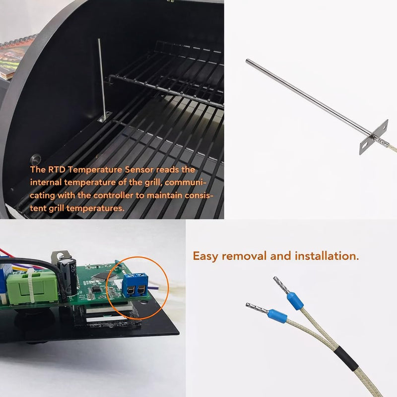 Digital Thermostat Kit Compatible with Traeger Pellet Grills BAC200 BAC388 BAC389 BAC382 Replacement Parts with LED Display Temperature Control Panel & 7" RTD Temperature Sensor Probe BAC236 BAC283 Compatible with Traeger Pellet Grills BAC236 Kit