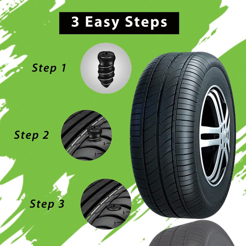 20pcs Tyre Repair Kit, Tire Rubber Nails Tool, Self-Service Car Wheel Puncture Repair Screws with Screwdriver Set for Auto, Motorcycle, Bike, Truck, Tractor, Jeep, ATV (10S & 10L)