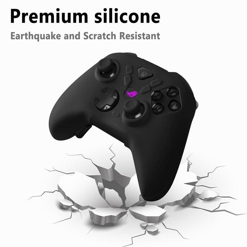 Geiomoo Silicone Cover for ASUS ROG Raikiri II Xbox Controller Case, Soft Flexible Scratch Resistant Protective (Black) Black