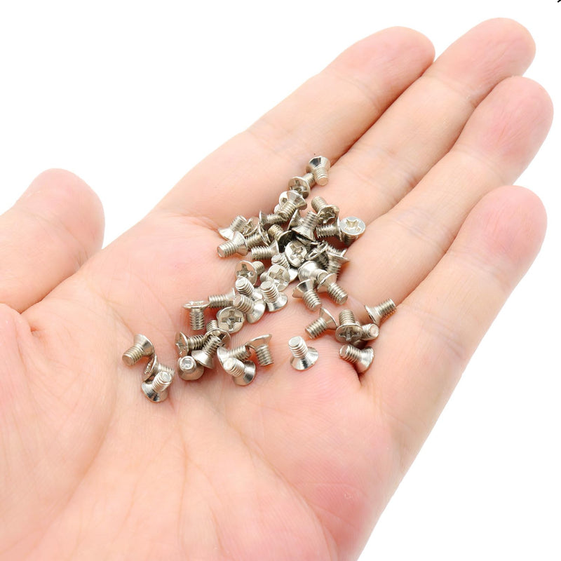 50Pcs Hard Drive Screws 2.5 inch,Stainless Flat Phillips Head HDD SSD M3 x 5mm Mounting Screw for Computer PC Laptop Case,2.5" Silver