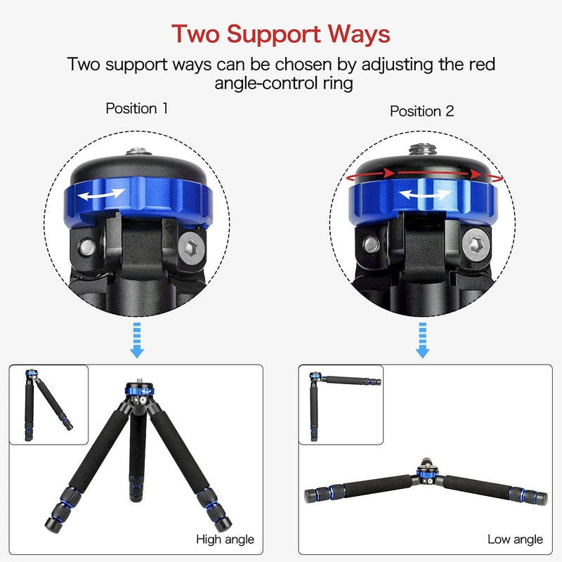 Koolehaoda Camera Mini Tripod, Lightweight Aluminum with 1/4" & 3/8" Screw | Desktop Tabletop Tripod Stand for DSLR Camera, Video Recorder, Cell Phone, Compact Portable Aluminum Alloy Design MT-03