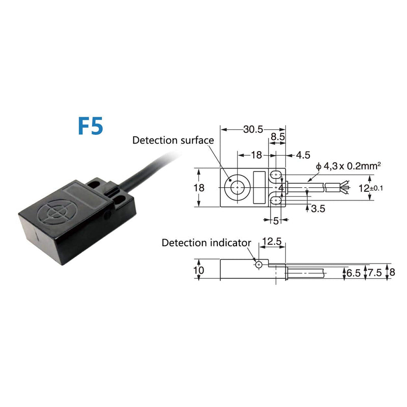 Taidacent 12~24VDC Proximity Sensor 3 Wires Metal Proximity Sensor Thin Flat Inductive Limit Switch (NPN Normally Open, F15) NPN Normally Open