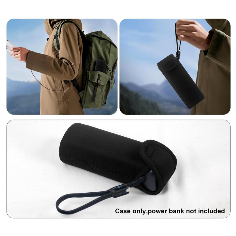 Sleeve Travel Case for Power Bank A1695 25K 100W | Rugged Neoprene Construction Sleeve Travel Bag for with Portable Lanyard (Case Only ) Black