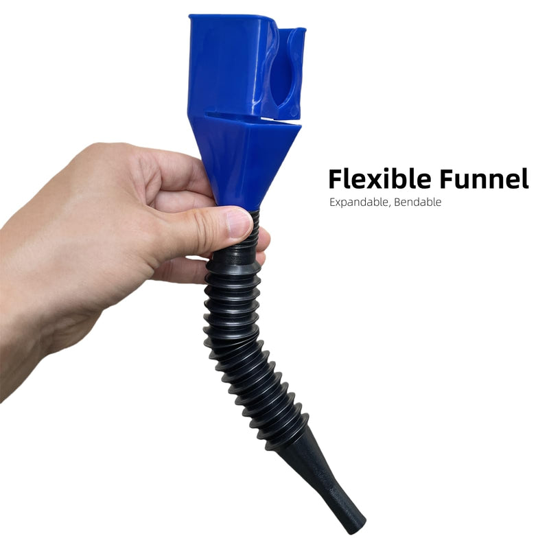 Funnels for Automotive Use,2pcs Retractable Auto Fuel Funnel for Oil Change,Filling Water,Gasoline,Coolant in Cars 2