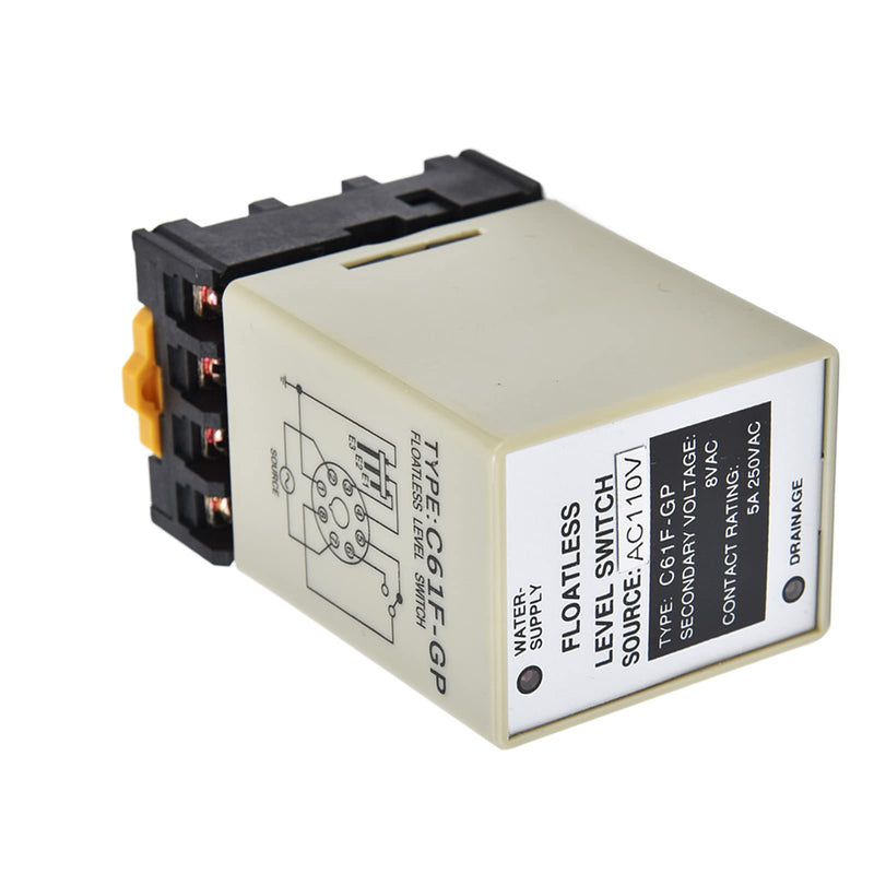 C61F‑GP Floatless Level Relay AC110V 50/60Hz Environmental Flame Retardant Shell Water Level Controller Floatless Level Switch Liquid Level Switch Water Level Control Switch floatless Levels Switch