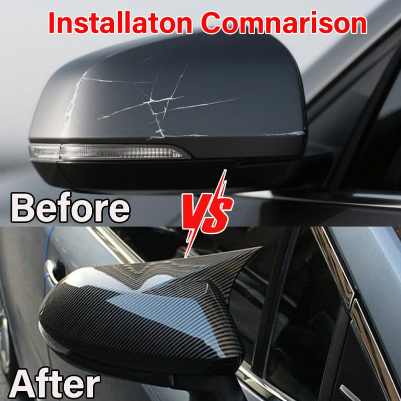 Ox Horn Side Rearview Mirror Cover Compatible with Toyota Corolla 2020 2021 2022 2023 2024 2025 Door Side Mirror Trim Cover(Carbon Fiber) Carbon Fiber