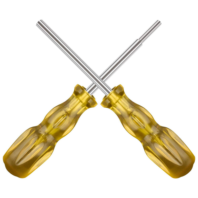Gamebit Screwdriver Set, 3.8mm and 4.5mm Security Screwdriver Bits for Opening Nintendo, Sega Consoles and Game Cartridges - Trensparent Yellow
