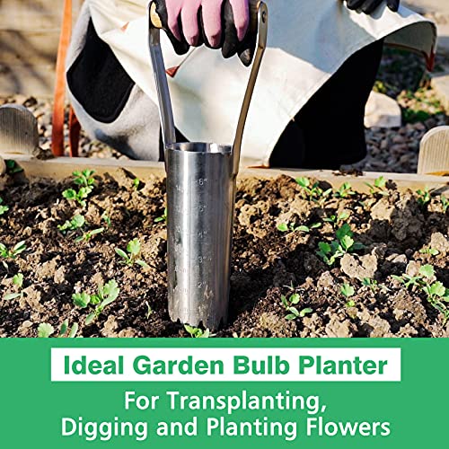 Garden Bulb Planter with 6 inches Depth Mark, Bulb Transplanter 14.3in Bulb Planter
