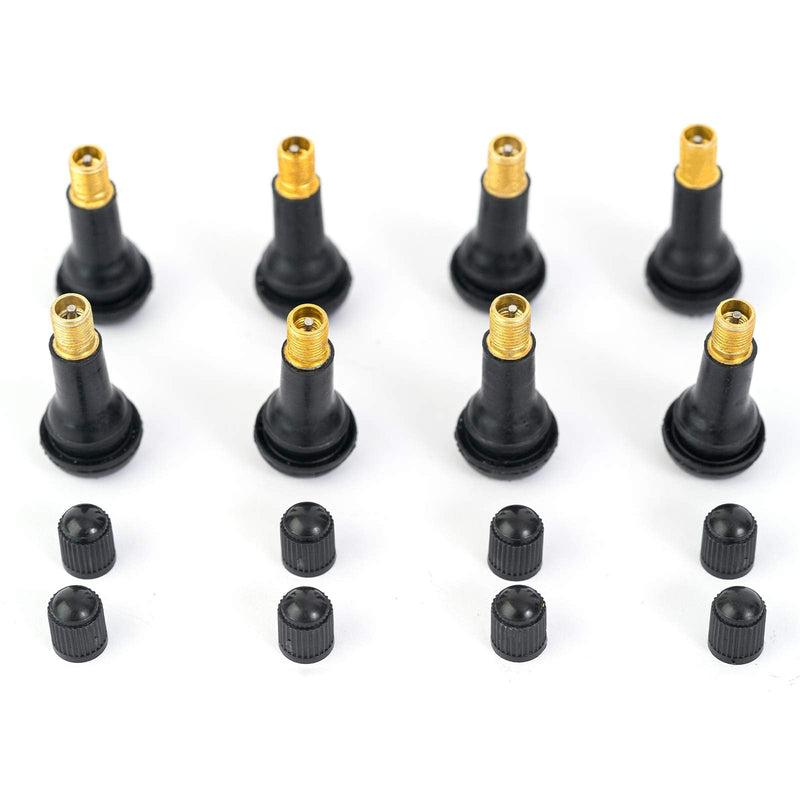 8Pcs Premium TR413 Tubeless Tire Valve Stems, Black Rubber Snap-in Tire Valve Stem, Universal for Tubeless 0.453 inches 11.5mm Rim Holes TR413-8pcs