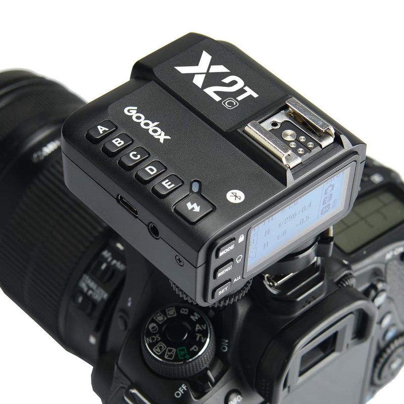 Godox X2T-C TTL Wireless Transmitter, 1/8000s HSS, Bluetooth Connection, 5 Separate Group Buttons, Relocated Control-Wheel, New Hotshoe Locking, Compatible with Canon DSLR