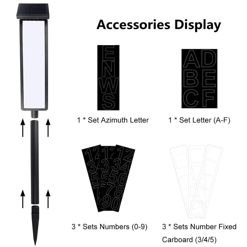 FLSEPAMB Solar Address Sign Lighted Solar House Numbers for Outside Address Plaques for House Address Sign Numbers for House, Yard, Garden, Waterproof Classic style