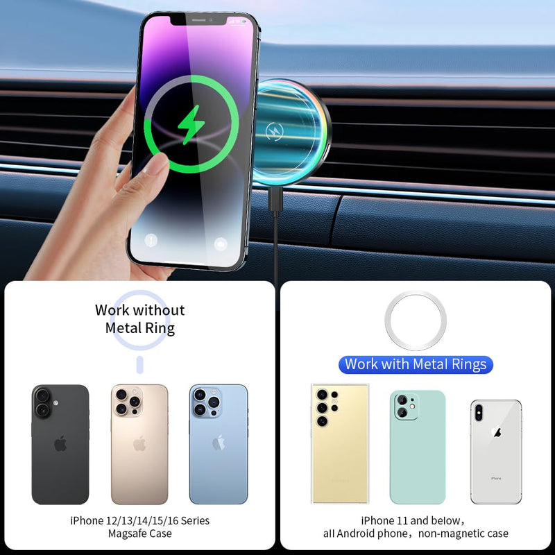 Car Magnetic Phone Mount for Toyota Sienna 2025 2026 [12.3 inch Touchscreen] Auto Interior Accessories Best Cellphone Holder Fast 15W Wireless Charger Cell Phones Charging Screen Stand for Toyota Sienna 2025-2026 [12.3 inch Screen]