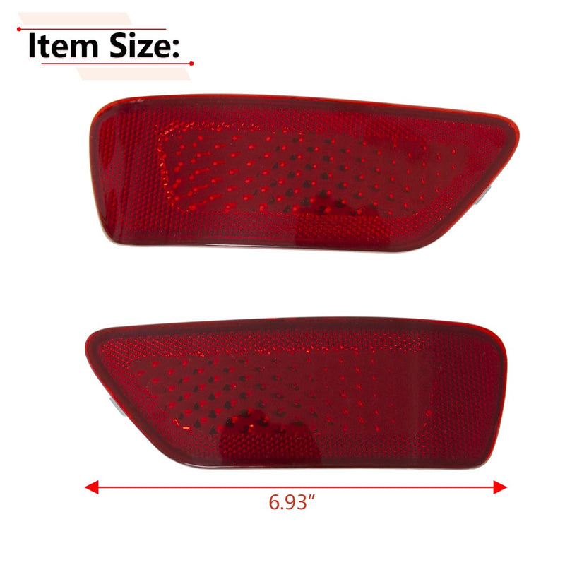 RLB-HILON Rear Bumper Reflector Compatible with Jeep Grand Cherokee 2011-2021, for Dodge Journey 2011-2020, for Compass 2011-2017, Driver and Passenger Side