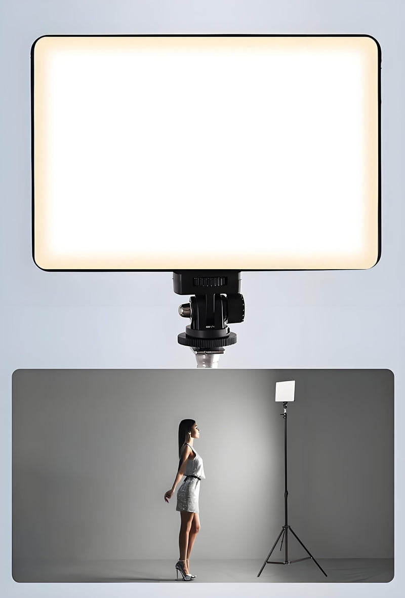 LED Video Light Panel, Dimmable DSLR Camera Light for Pictures Photo Video Recording with 4000mAh Rechargeable Battery, Cold Shoe, 240pcs Lamp Beads, CRI>95 2700K-6500K for Photography Live Streaming