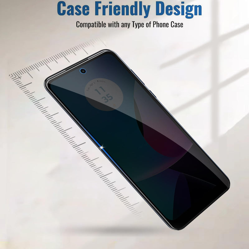 Lyphpe【3 Pack Privacy Screen Protector for Motorola Moto G Play(2023) 9H Tempered Glass Anti-Spy Private Film Compatible for Motorola Moto G Play(2023) Case Friendly
