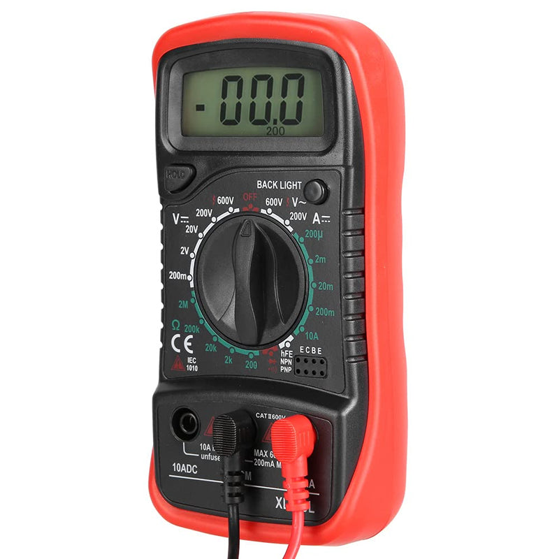 XL830L Handheld LCD Digital Multimeter Voltmeter Ammeter Ohmmeter Current Voltage Tester(XL830L Red) XL830L Red