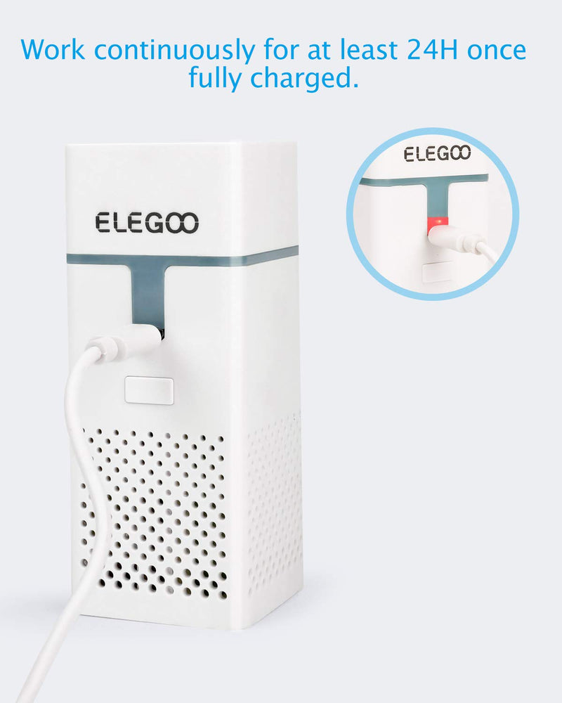 ELEGOO 2PCS Mini Air Purifier with Activated Carbon Filter and Universal Adaptor for LCD/DLP/MSLA Resin 3D Printer Rechargeable