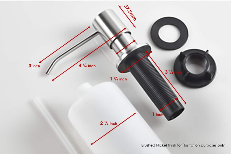 Soap Dispenser for Kitchen Sink (Brushed Nickel), Fit 1-to-1.25-inch Hole, Built in Soap Dispenser, Stainless Steel Pump Replacement Brushed Nickel