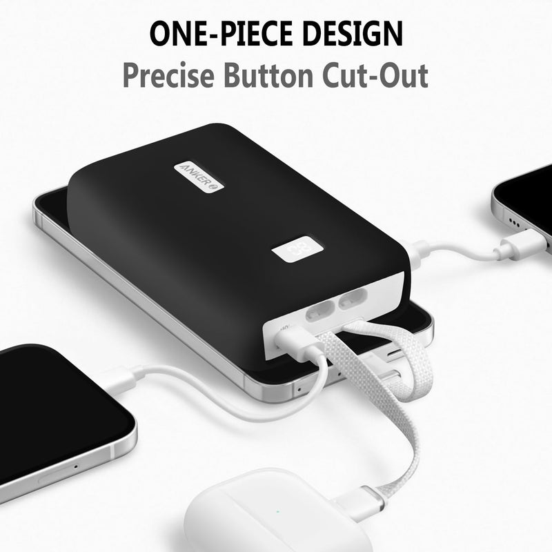 Geiomoo Silicone Case for Anker Zolo Power Bank (2025 Upgraded Version) 20000mAh 30W/45W Max, Soft Flexible Scratch Resistant Protective Cover (Black) Black